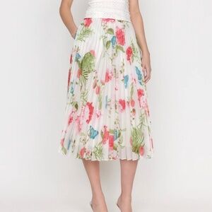 Christy Lynn Pia Pleated Skirt Monarch Ivory Brand New